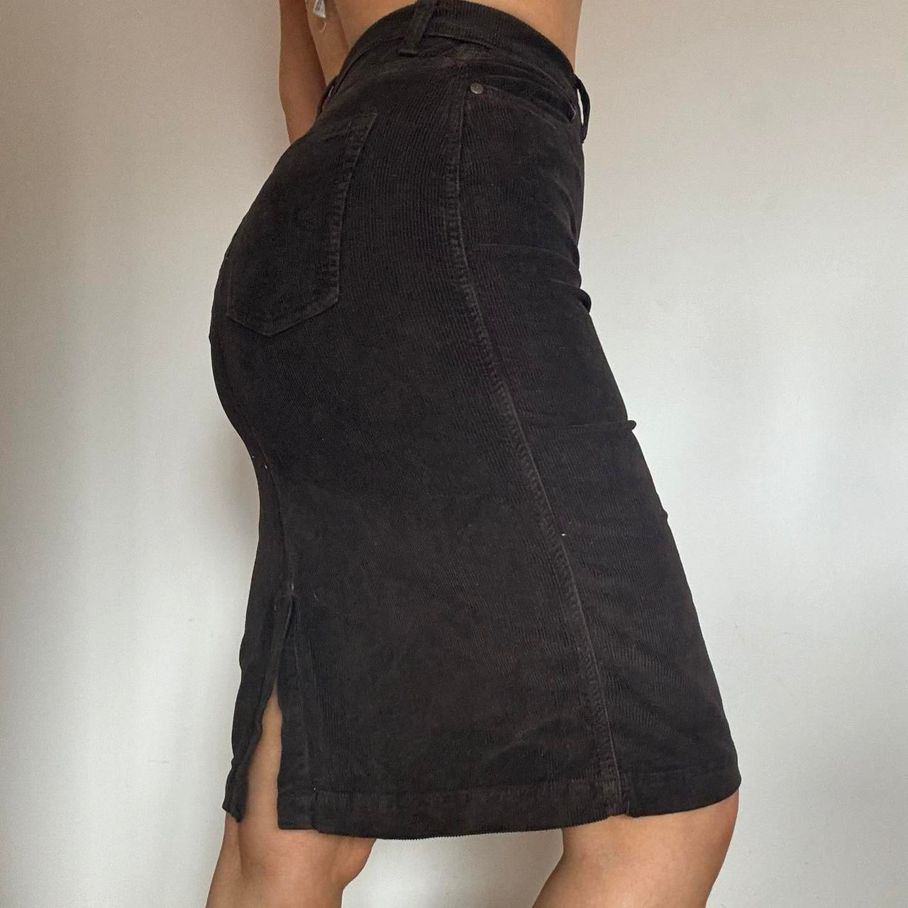 Brown corduroy skirt w27
