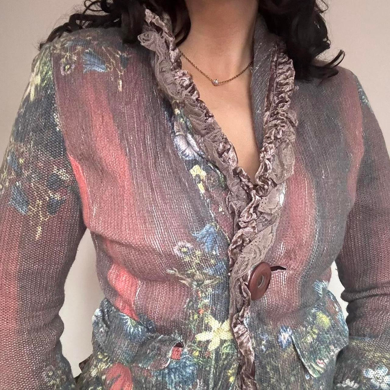 Multicoloured knit blazer XS