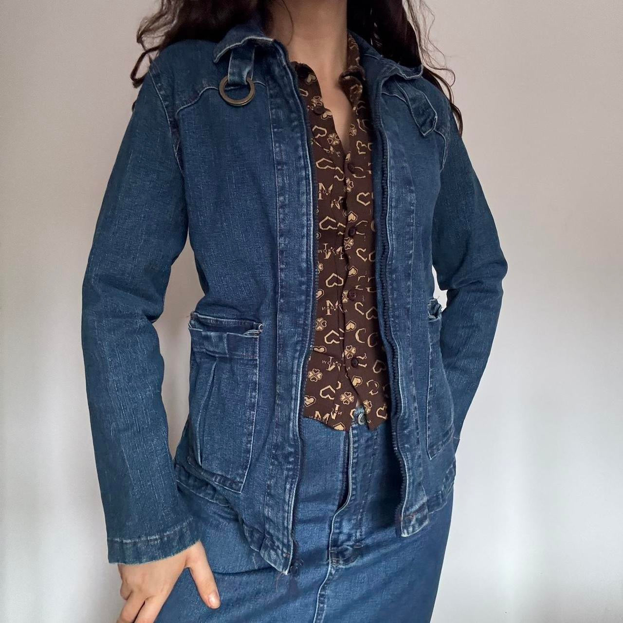 00s denim fitted jacket S