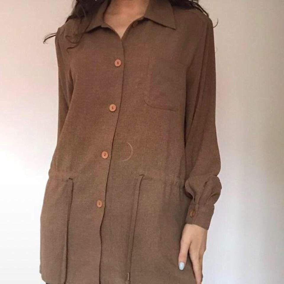 Tunic style brown over shirt M-XL
