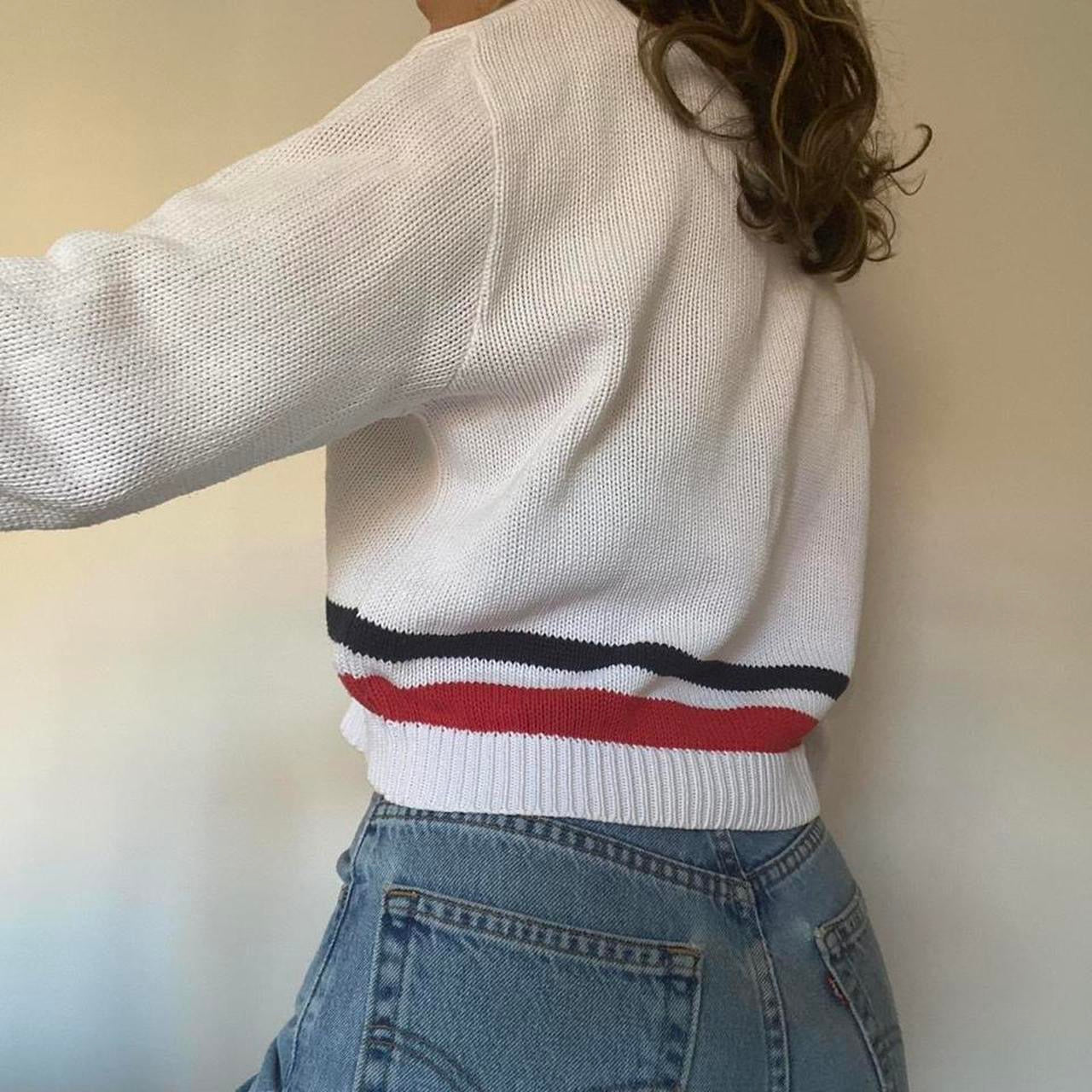 100% cotton white knit jumper M