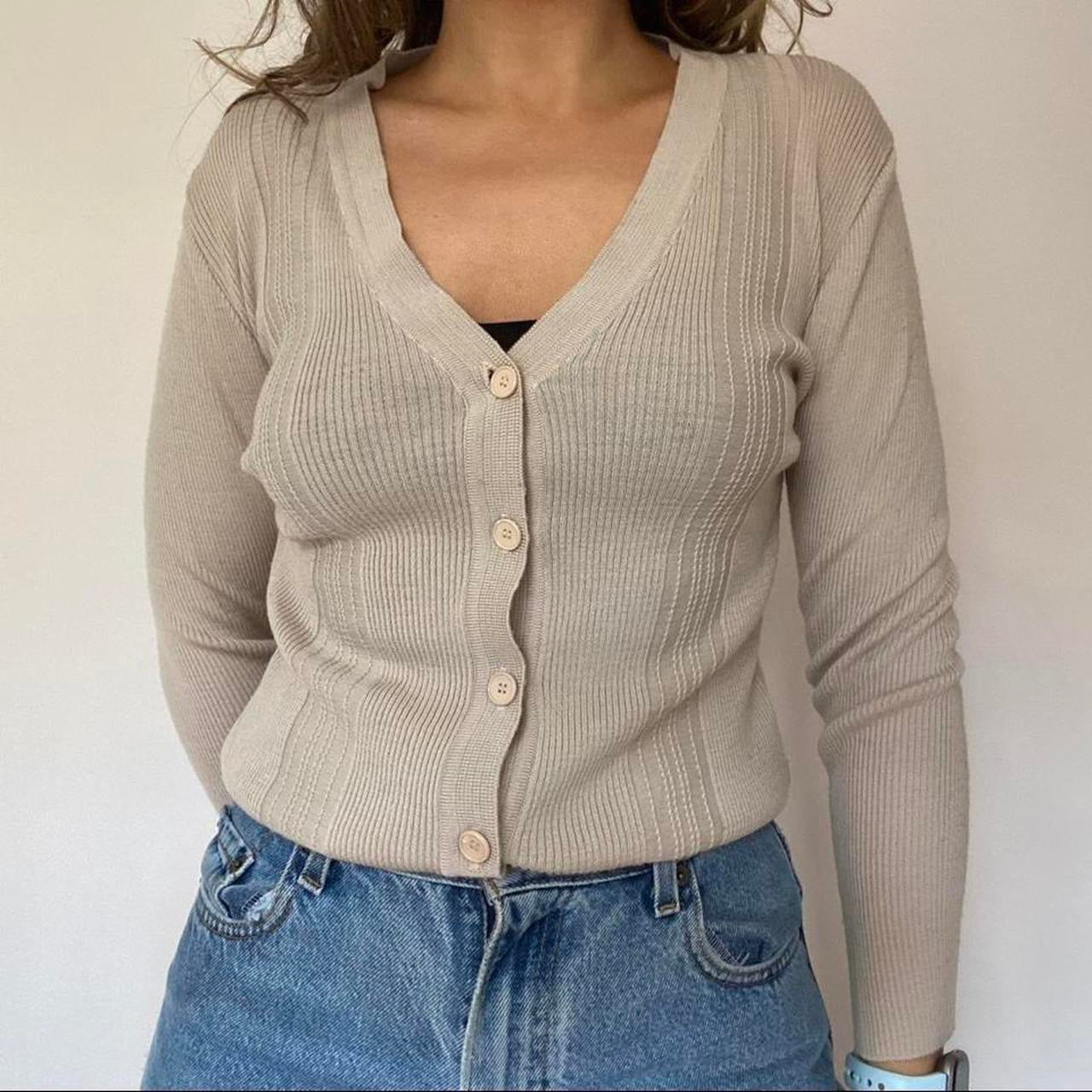 Beige knit cardigan XS/S