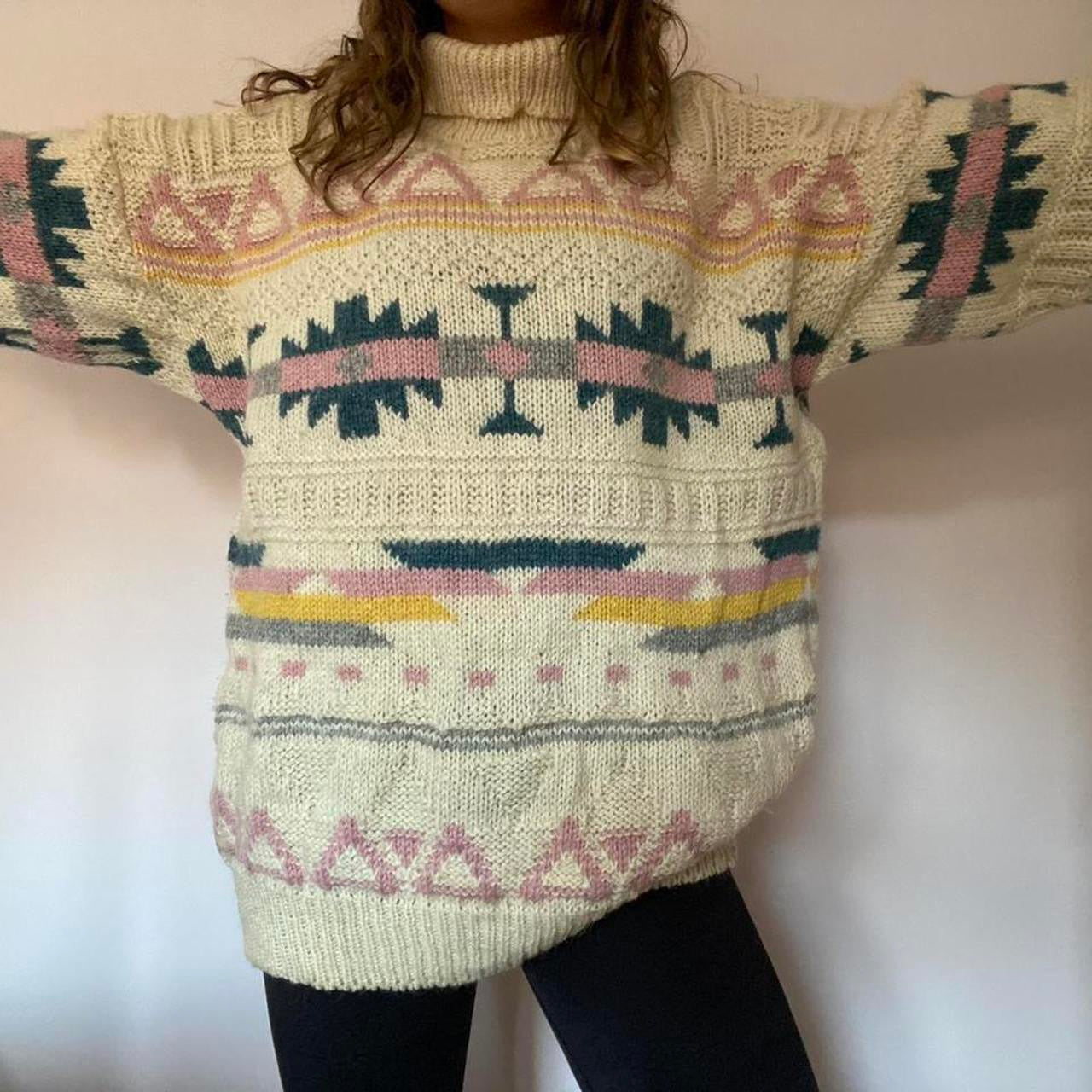 100% wool high neck knit jumper XXL