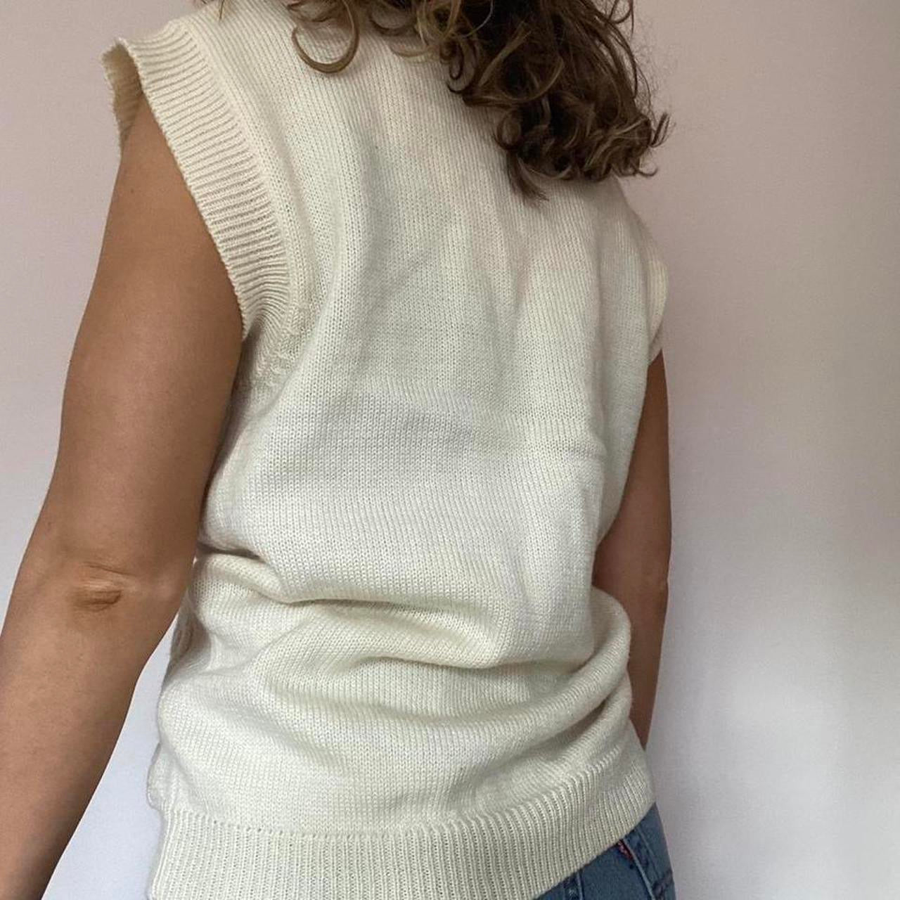 Cream knit waistcoat M