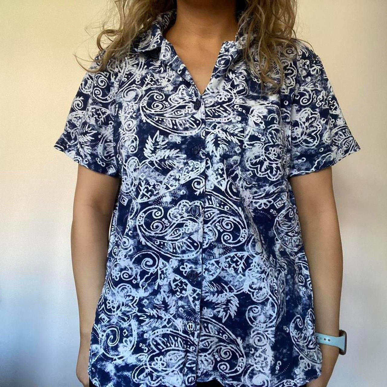 100% cotton navy shirt L