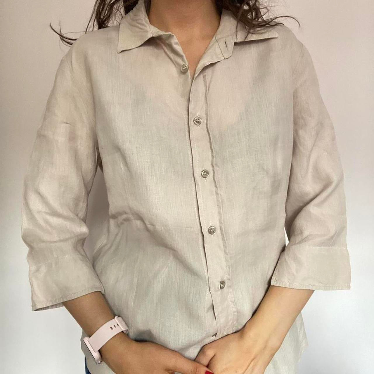 100% linen beige shirt M