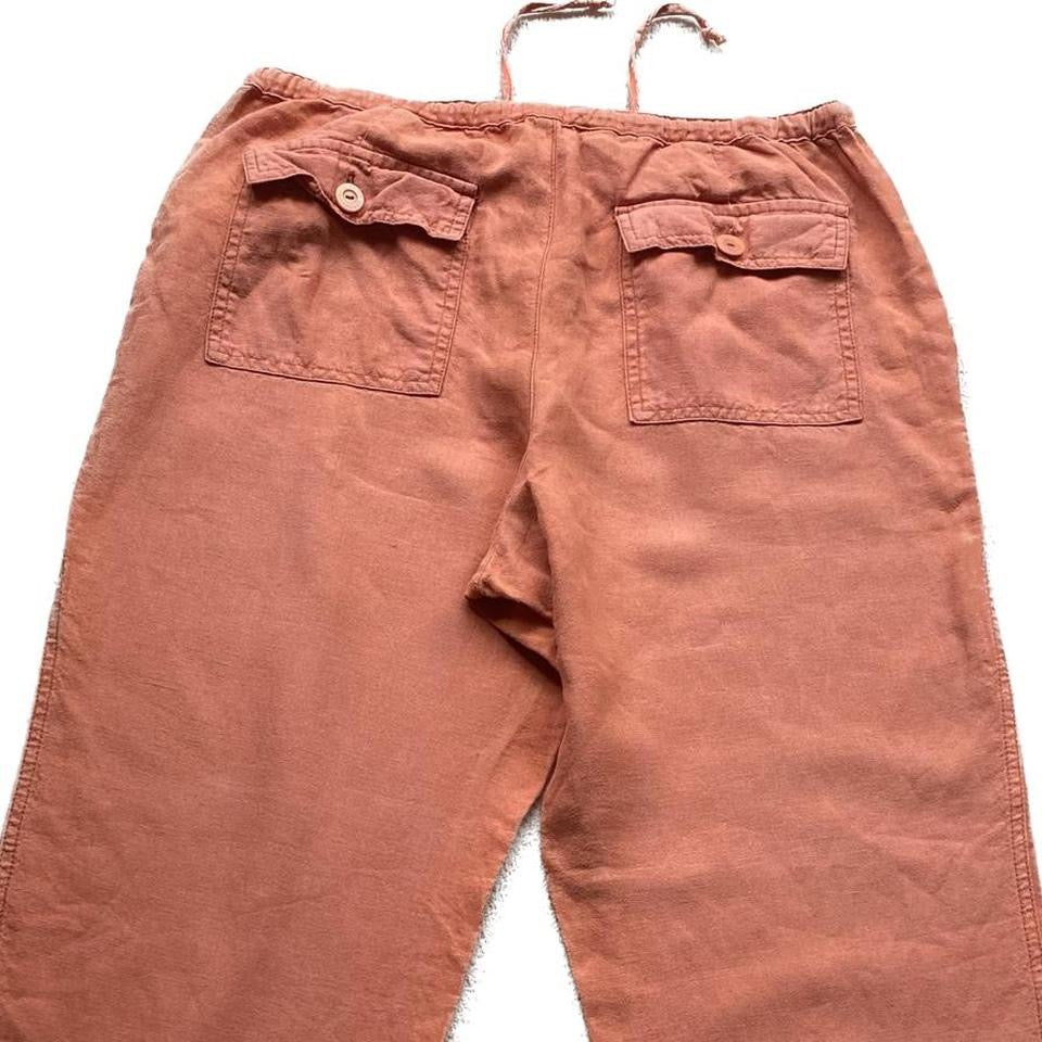 00s 100% linen coral trousers 30”