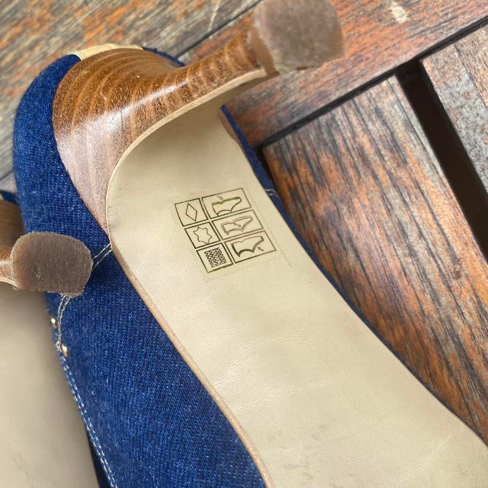 Denim court heels 6