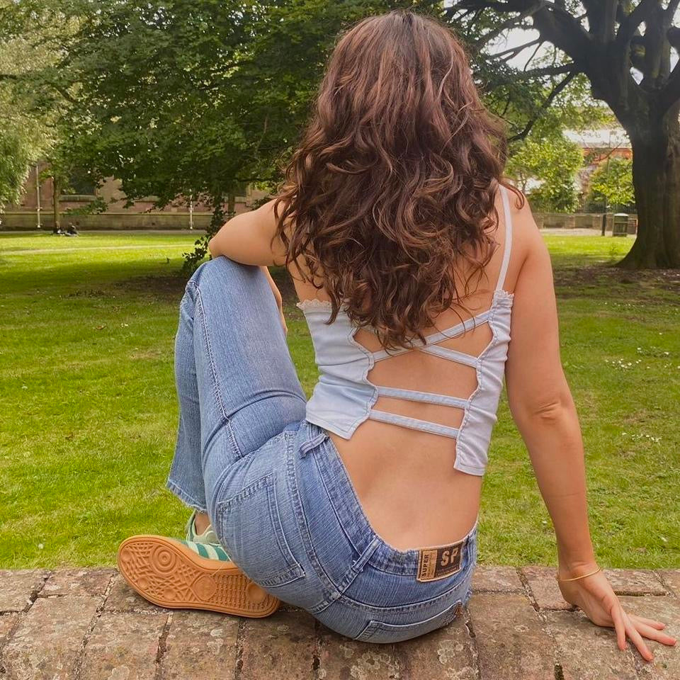 00s denim corset XS/S