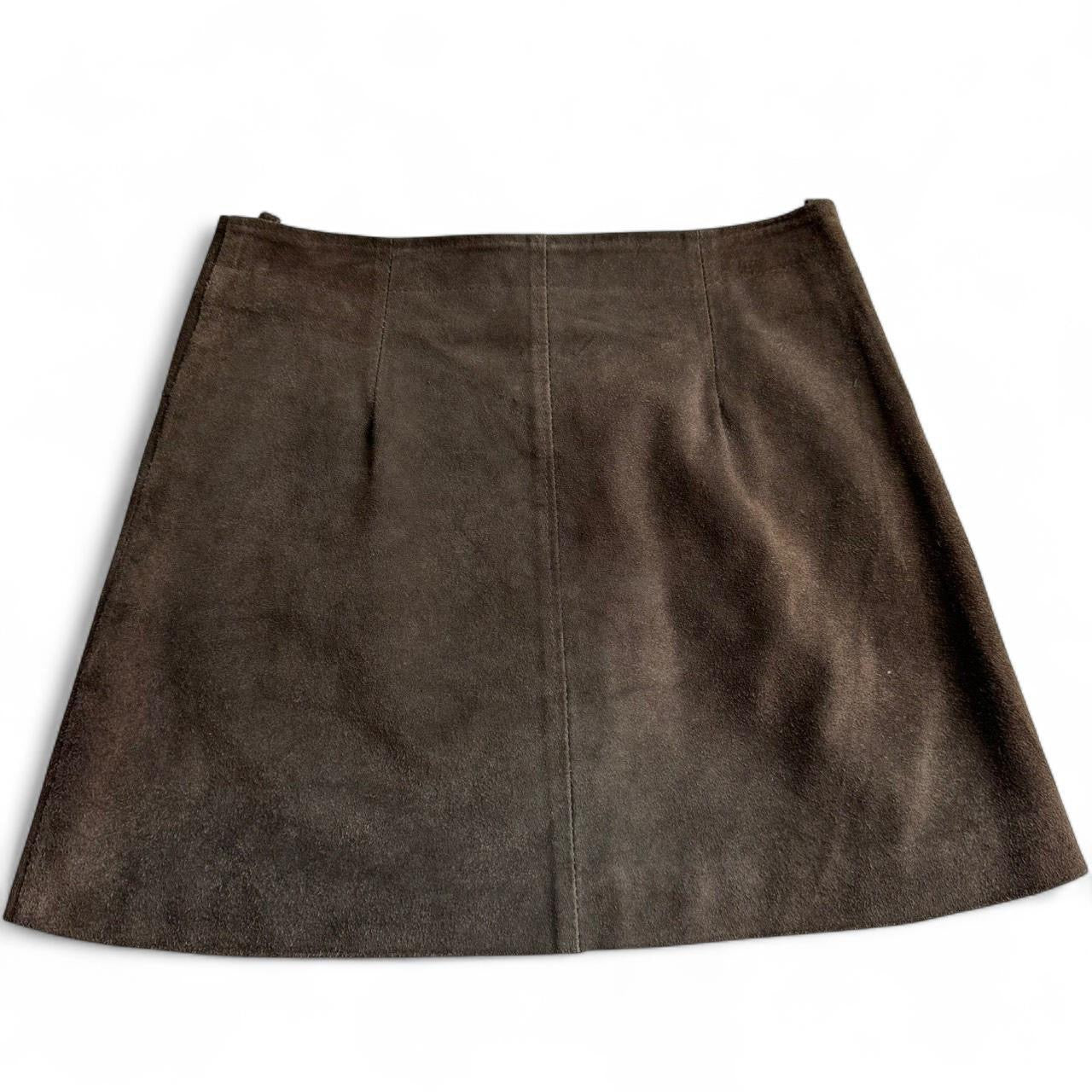 00s brown suede skirt w29