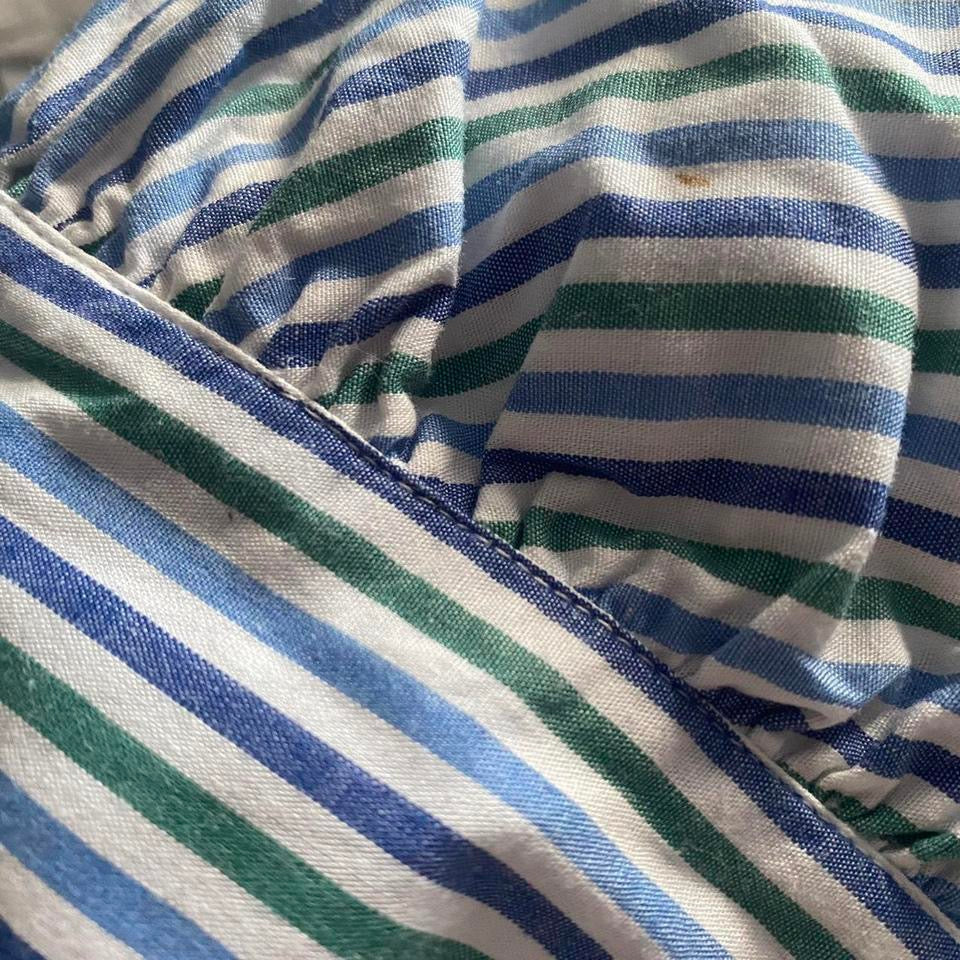 100% cotton blue and white striped milkmaid blouse medium