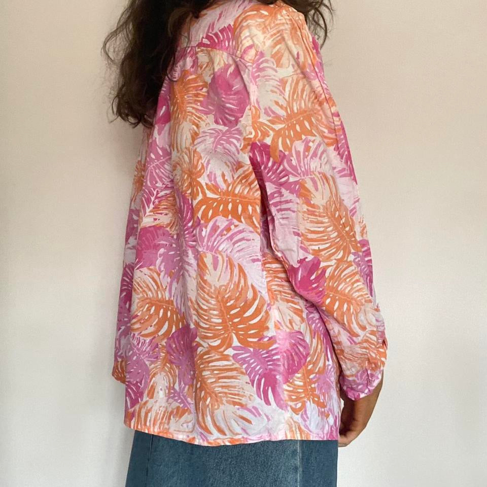 100% cotton pink & orange shirt XL