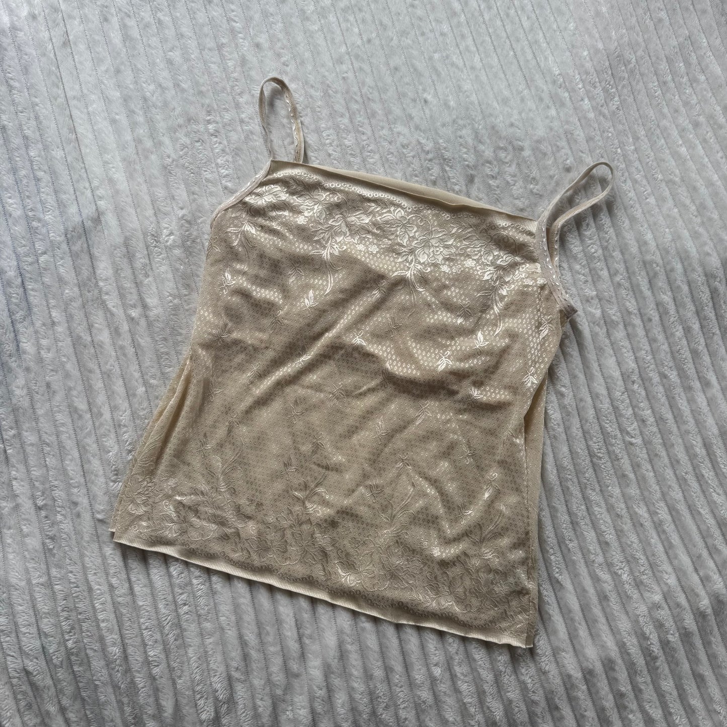 Cream sheer cami top XS