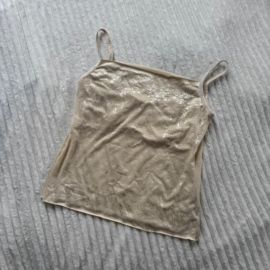 Cream sheer cami top XS
