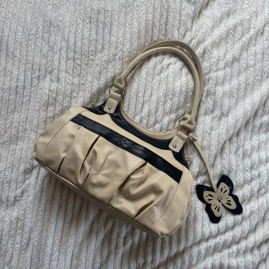 Cream leather bag