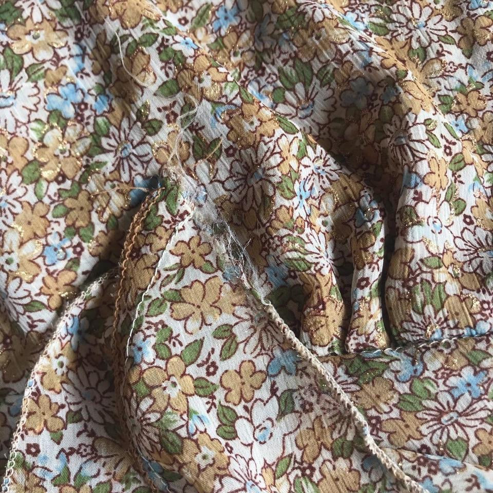 100% silk floral backless halterneck top S/M