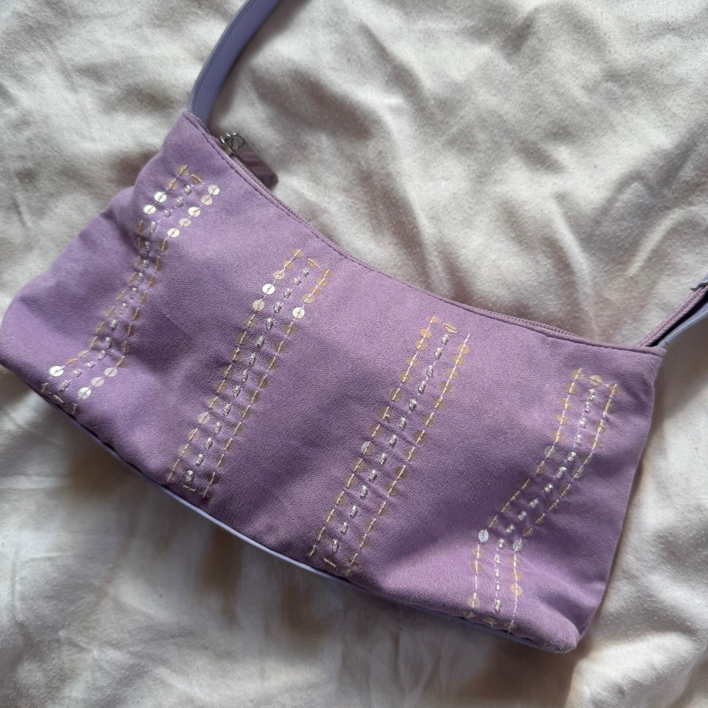 Lilac sequin bag