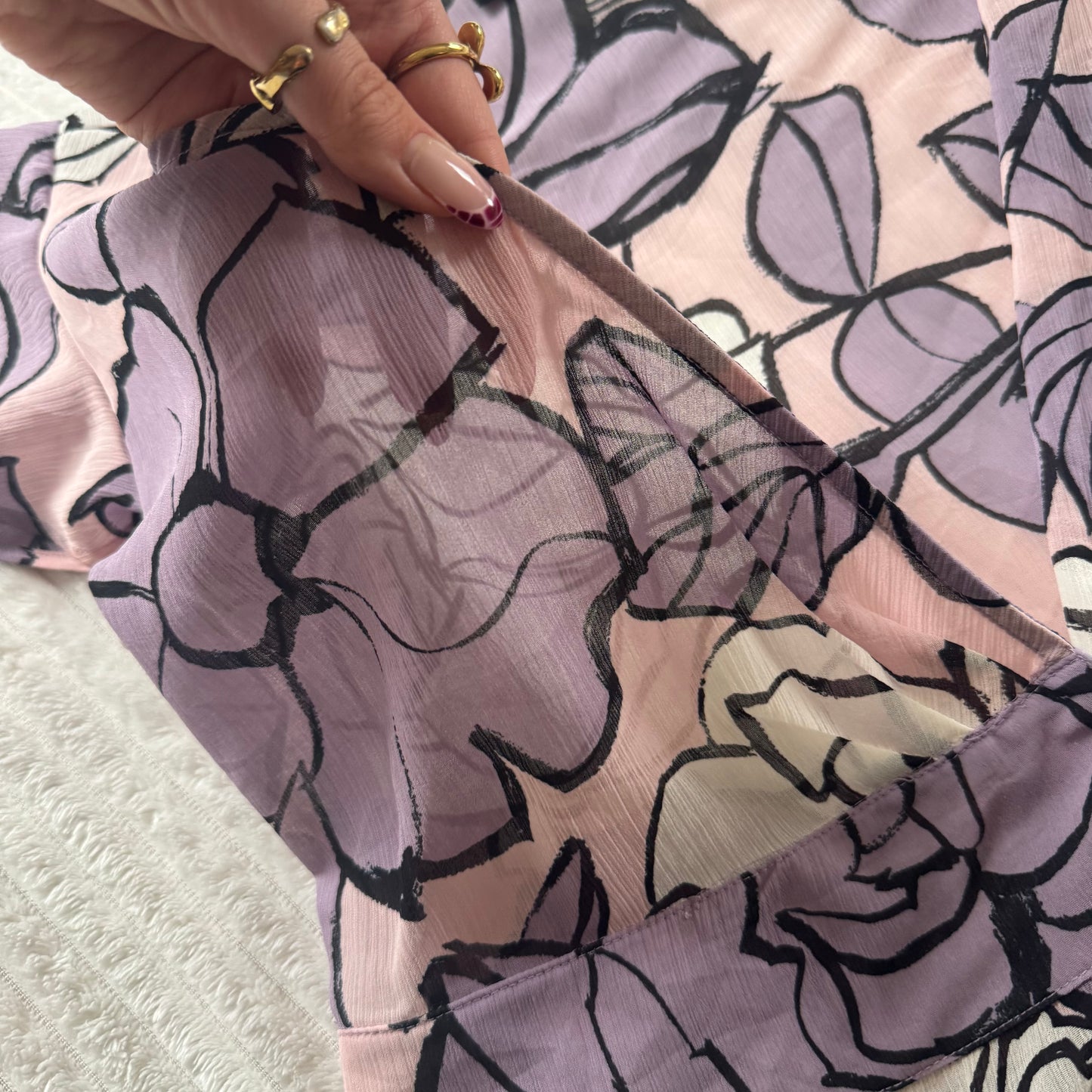 Floral sheer blouse XS