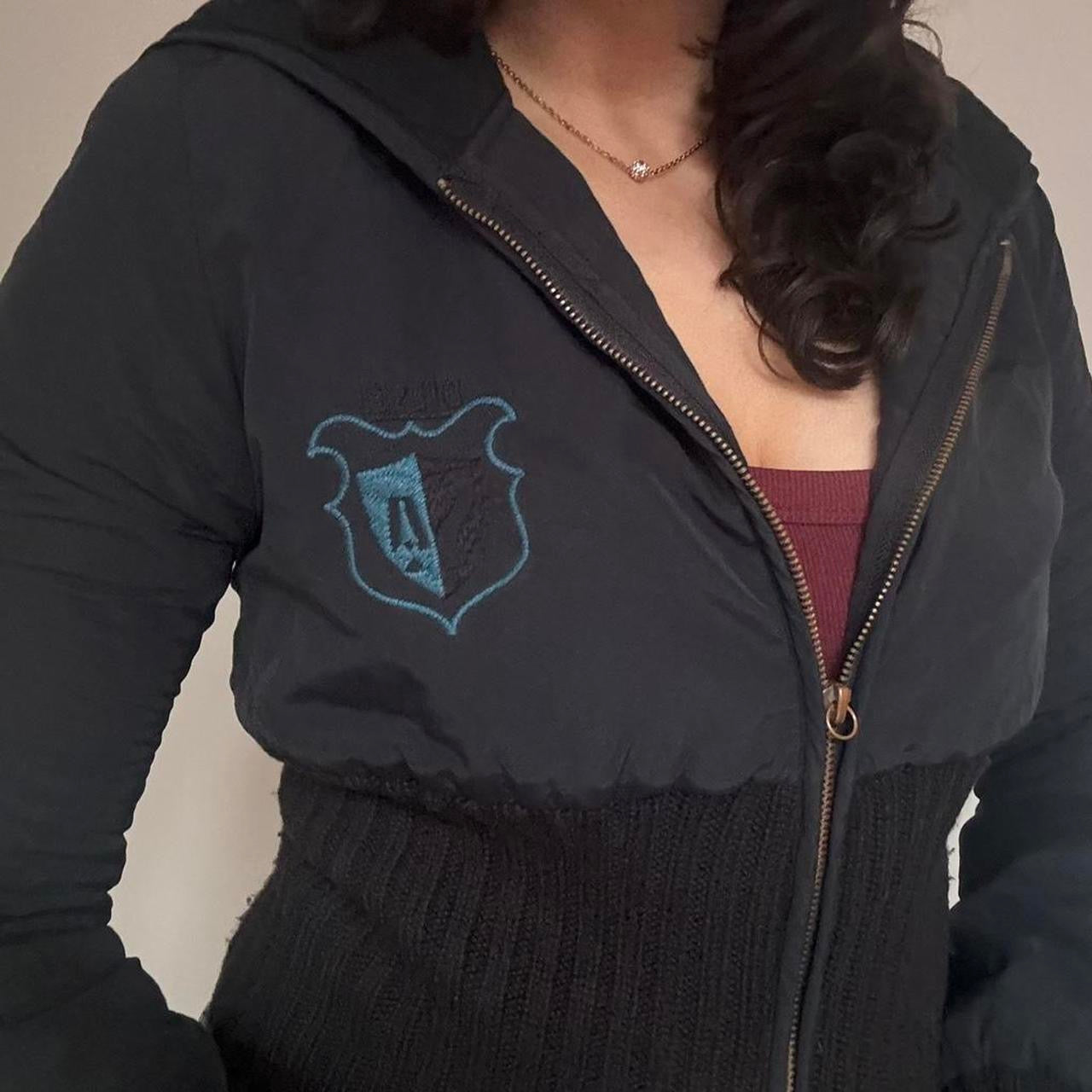 Diesel black fitted puffer coat M