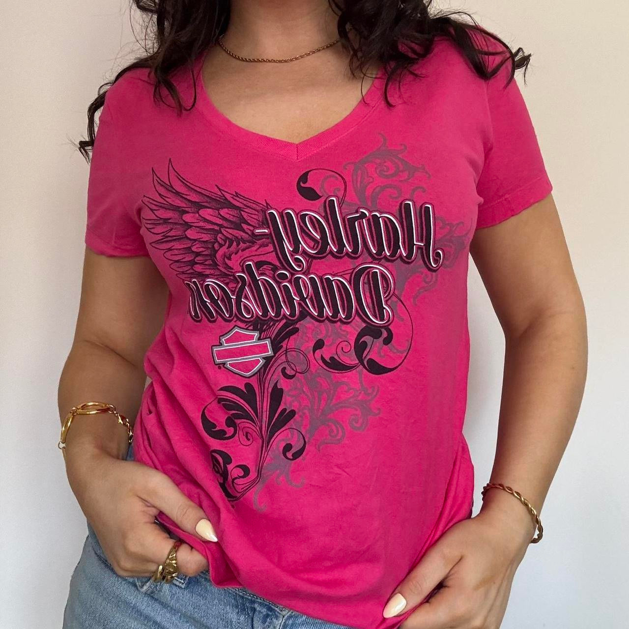 Harley Davidson pink tshirt M