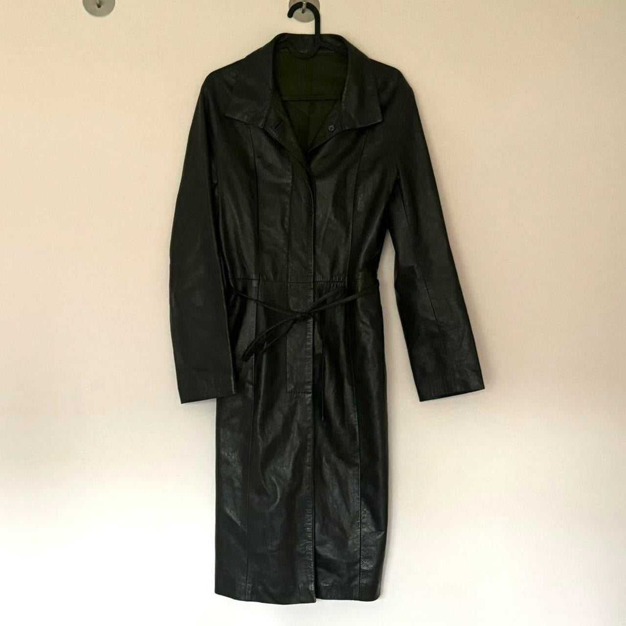 Dark green leather jacket S