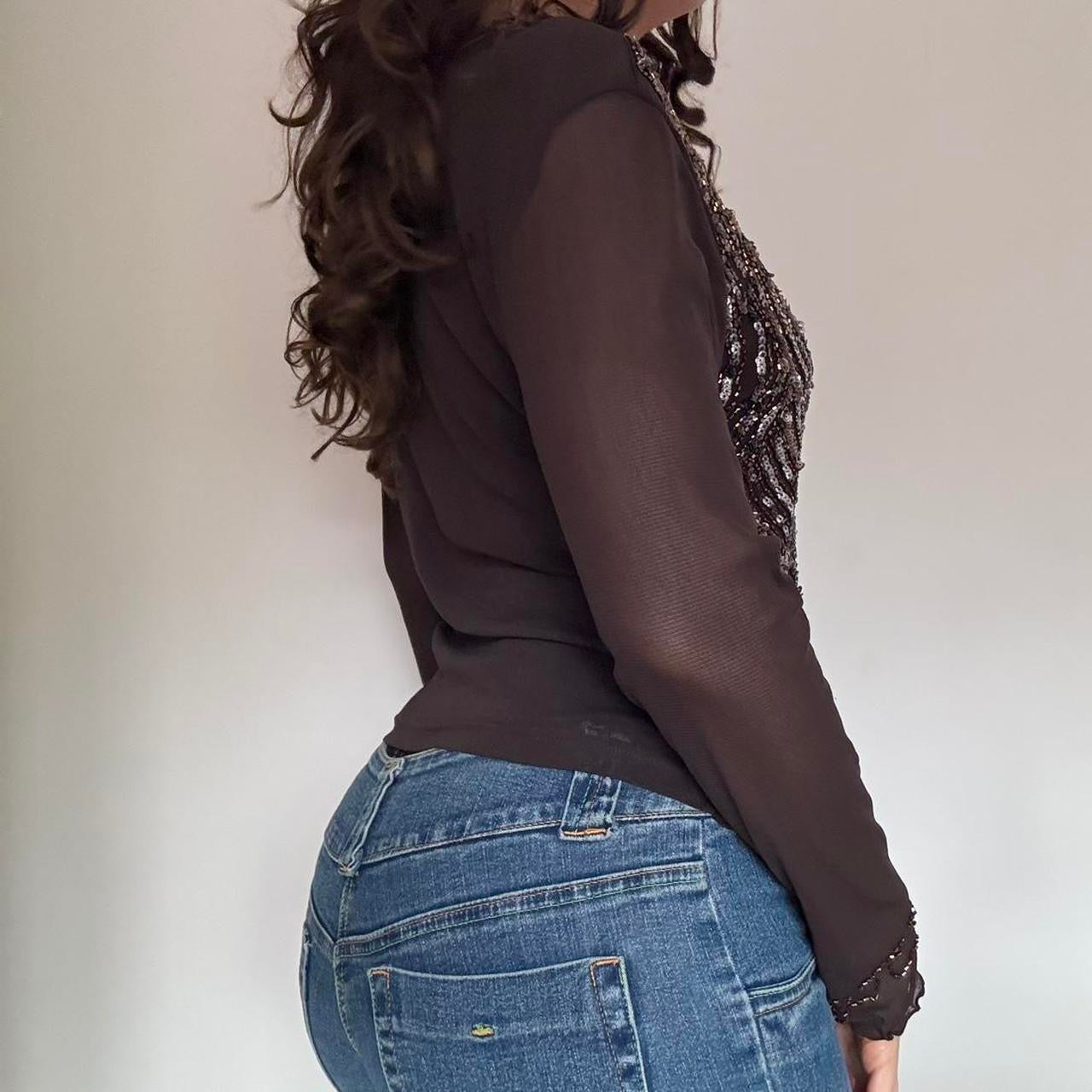 00s mesh sequin top M/L