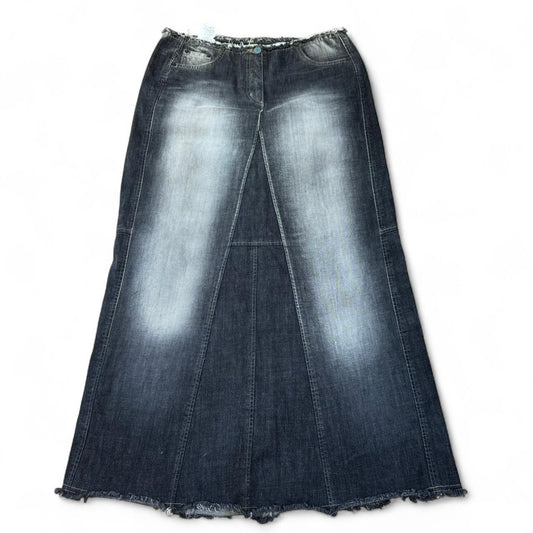 00s denim maxi skirt w34