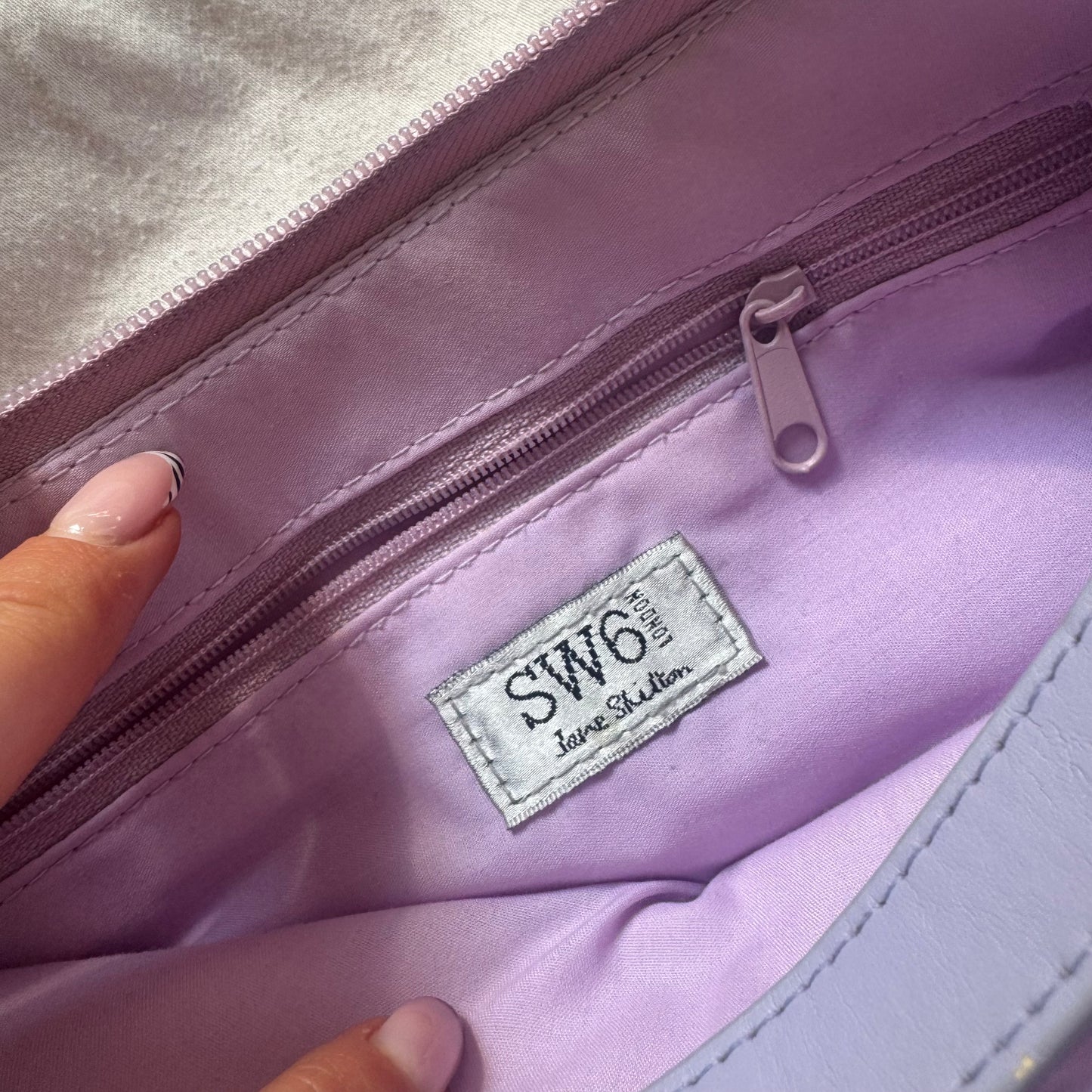 Lilac sequin bag