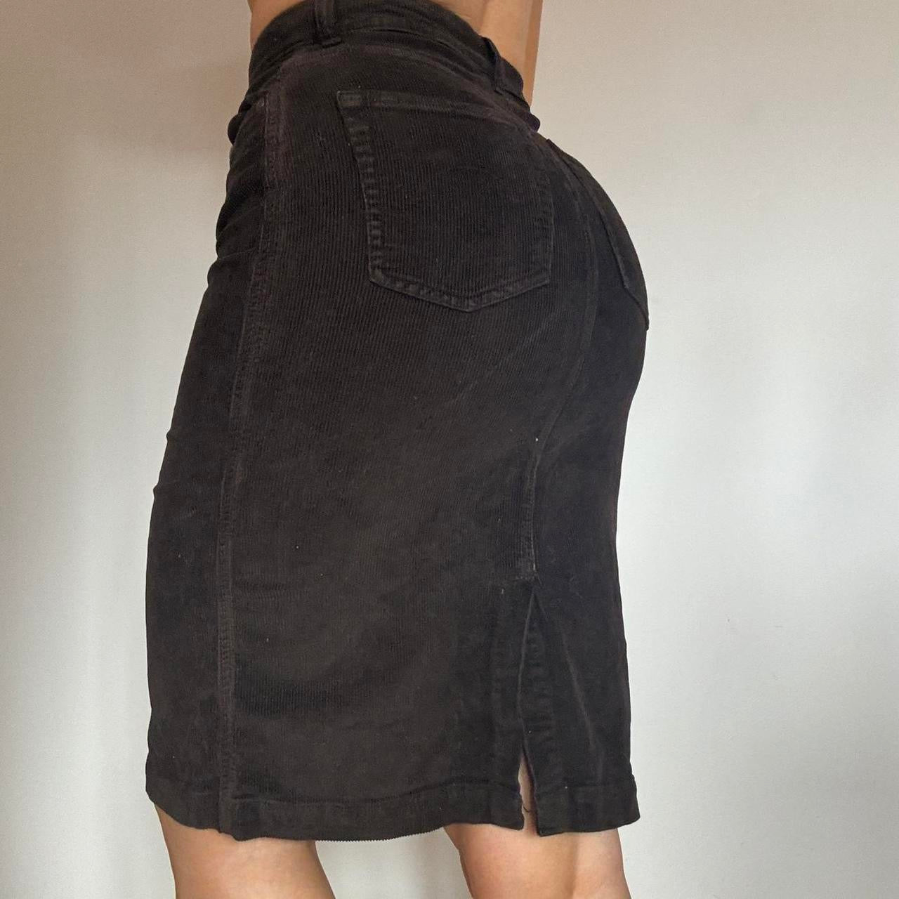 Brown corduroy skirt w27
