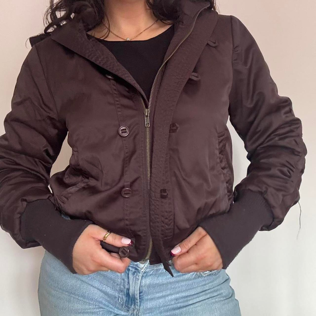 Brown quilted coat L