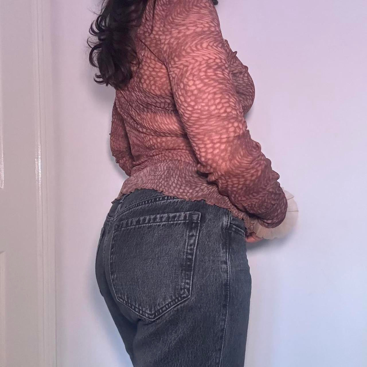00s semi sheer floral shirt XS/S