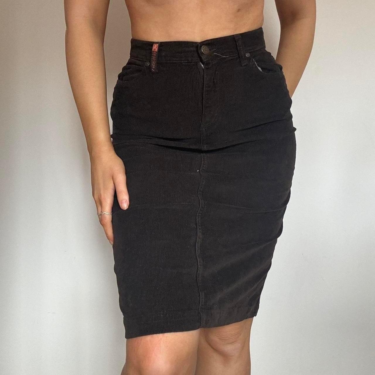 Brown corduroy skirt w27