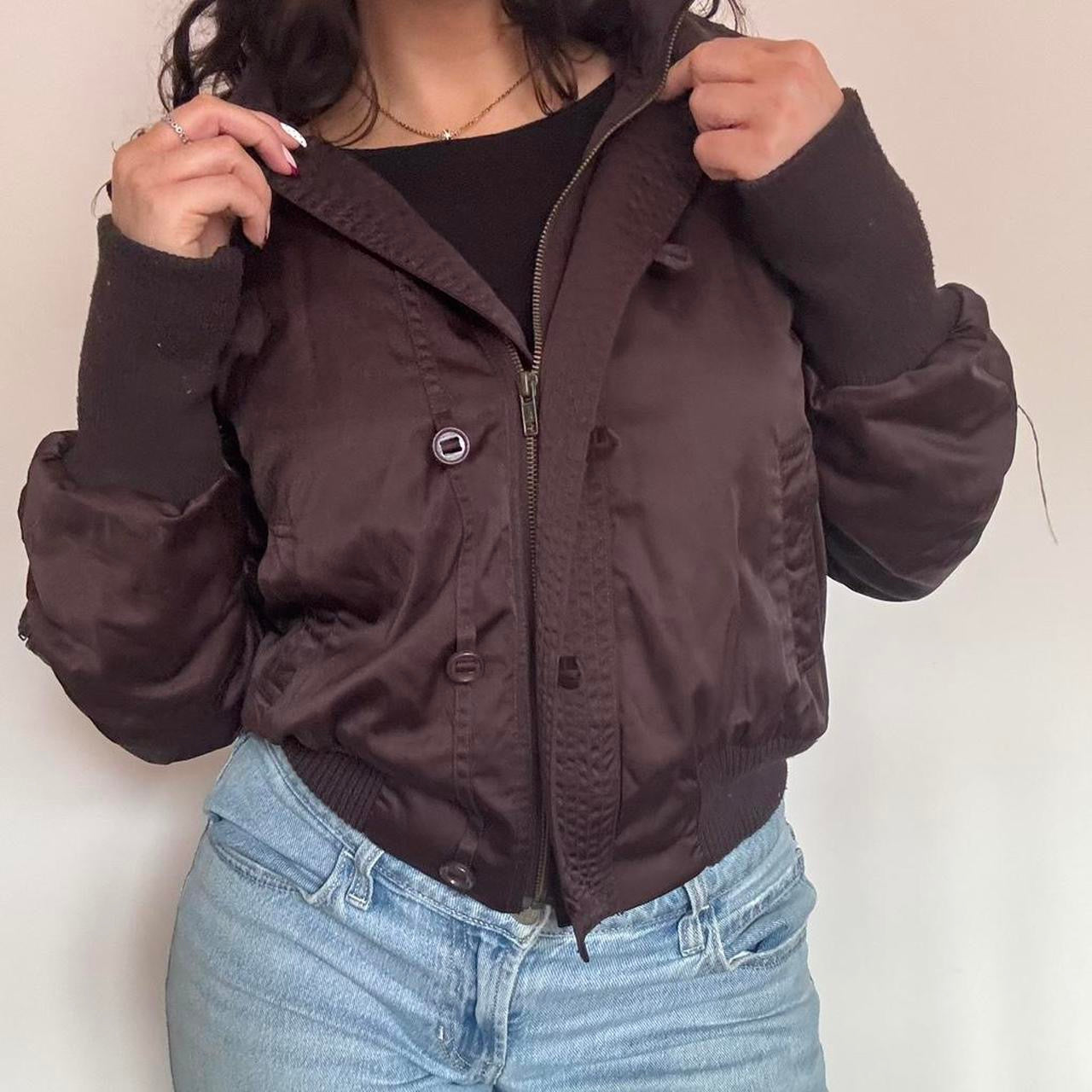 Brown quilted coat L