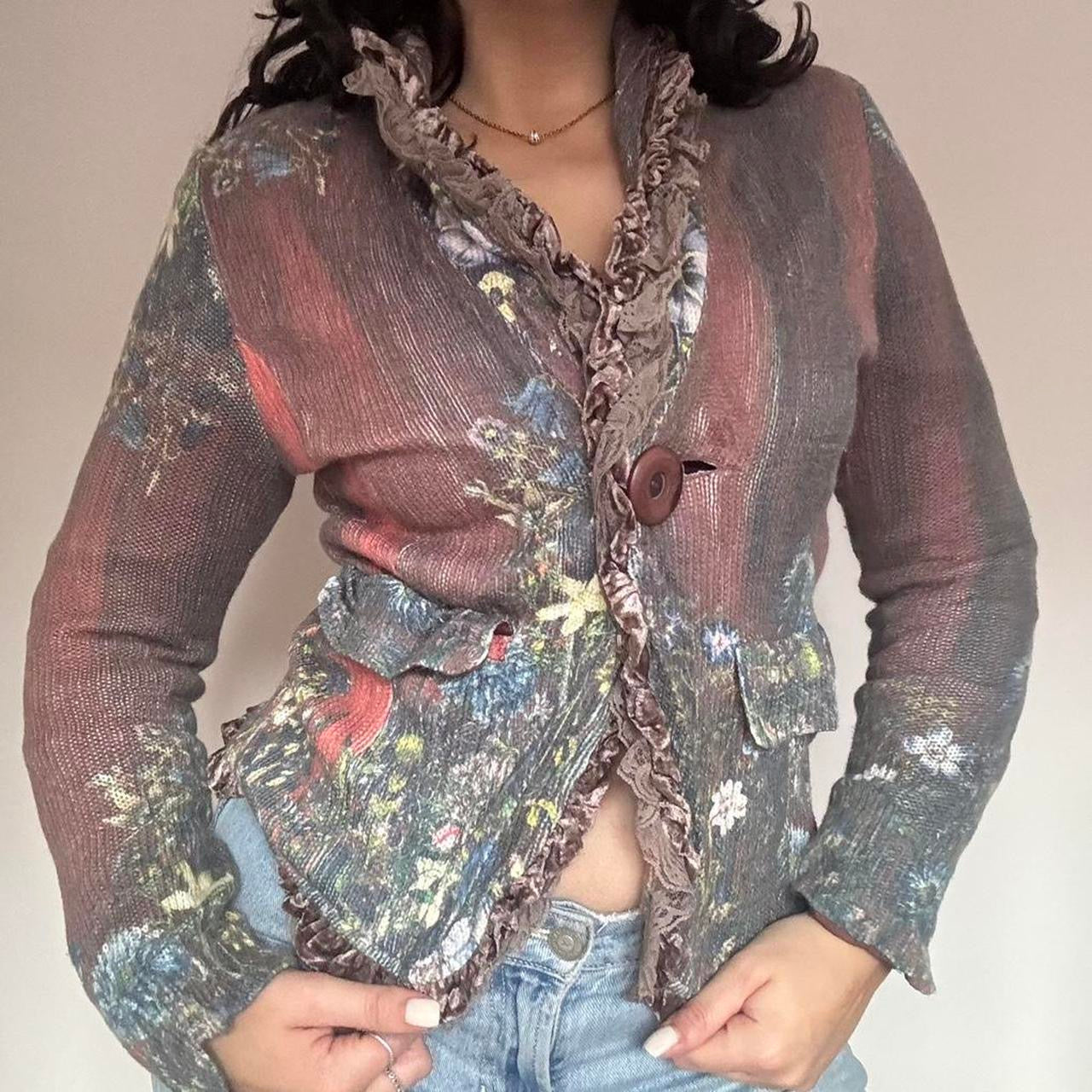 Multicoloured knit blazer XS