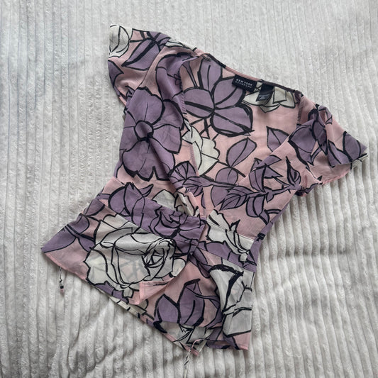 Floral sheer blouse XS