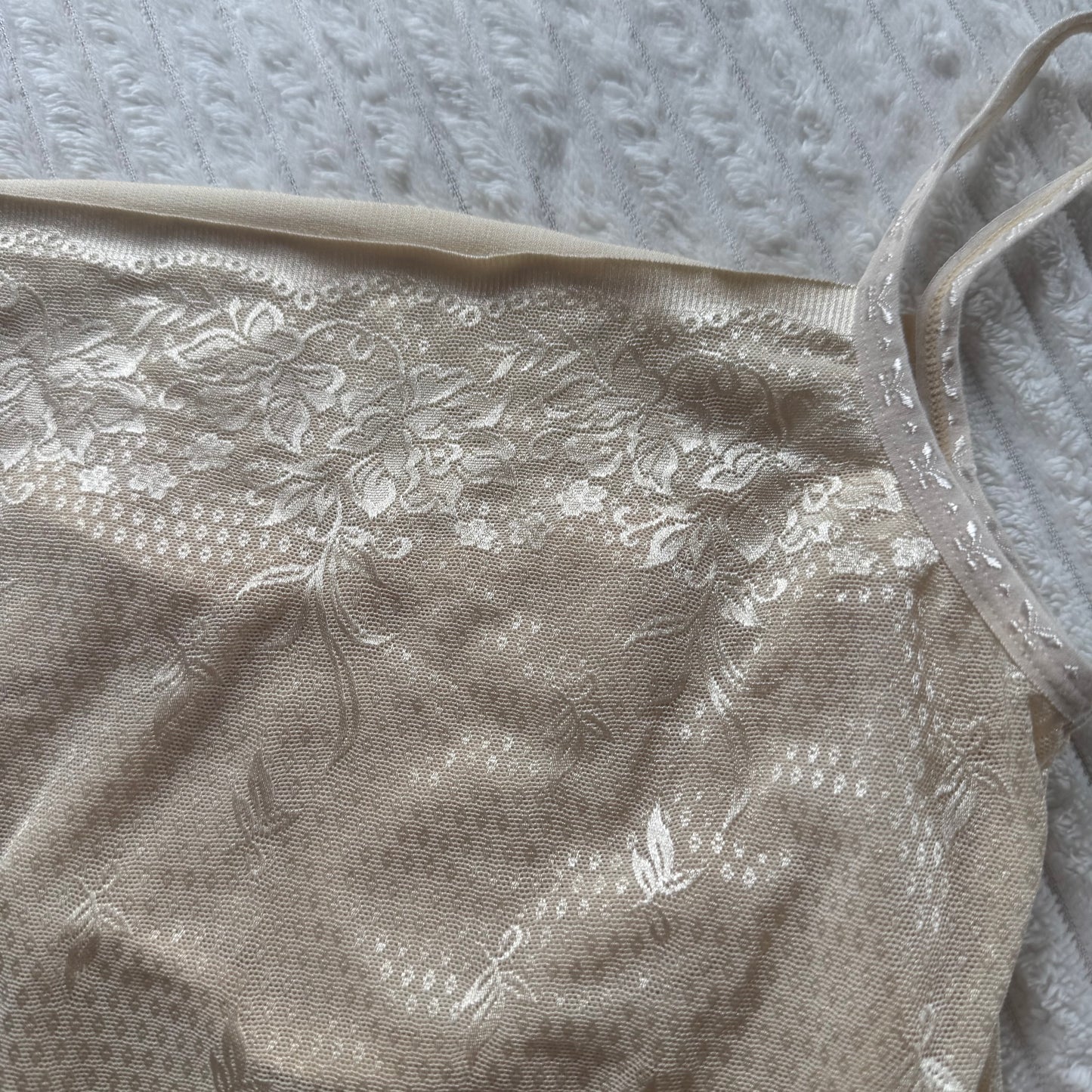 Cream sheer cami top XS