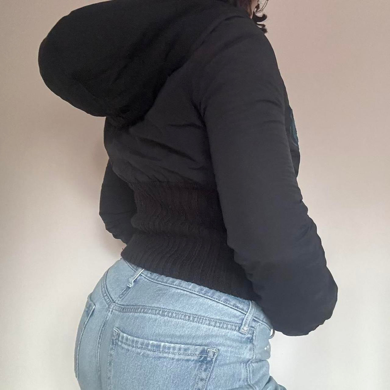 Diesel black fitted puffer coat M