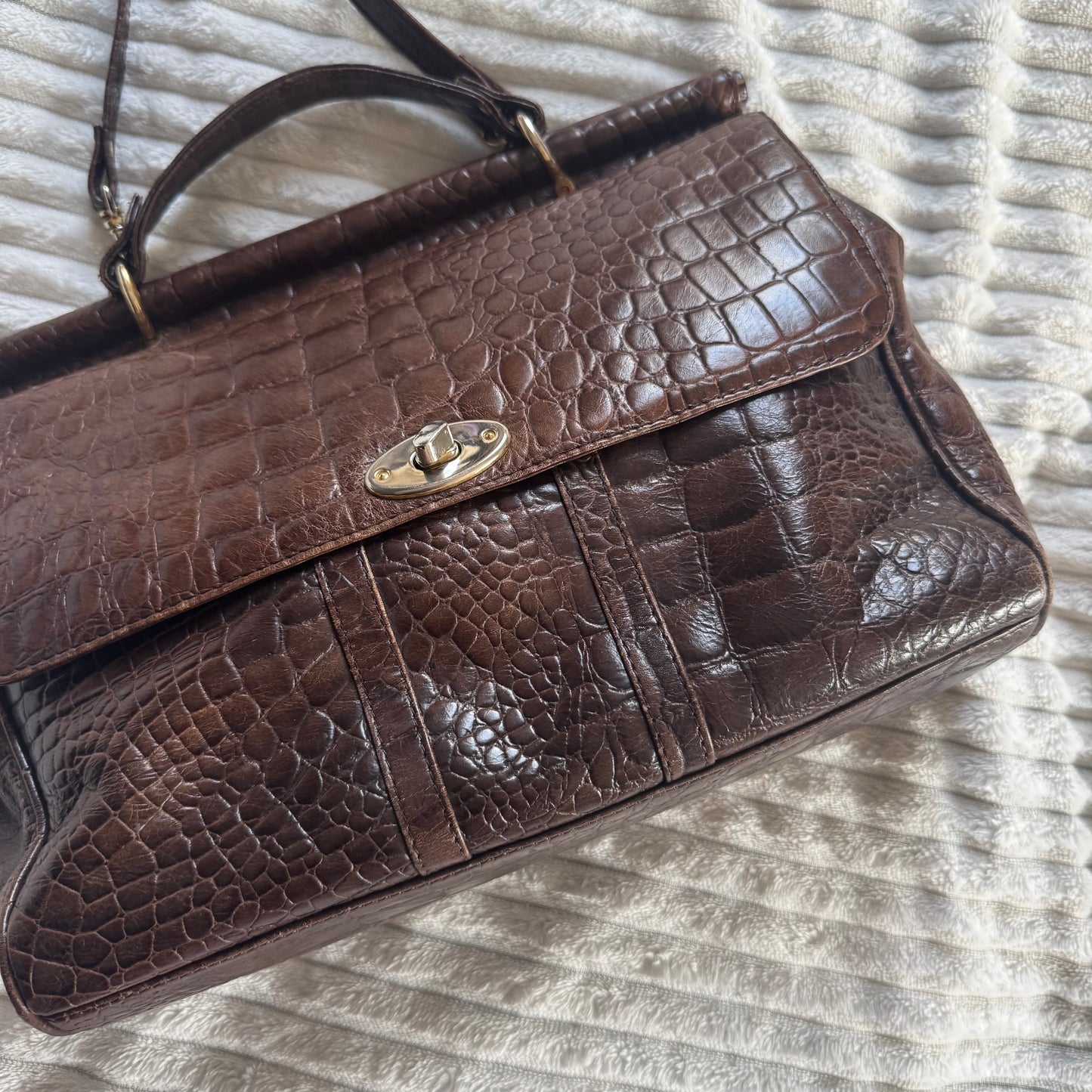 Brown leather bag
