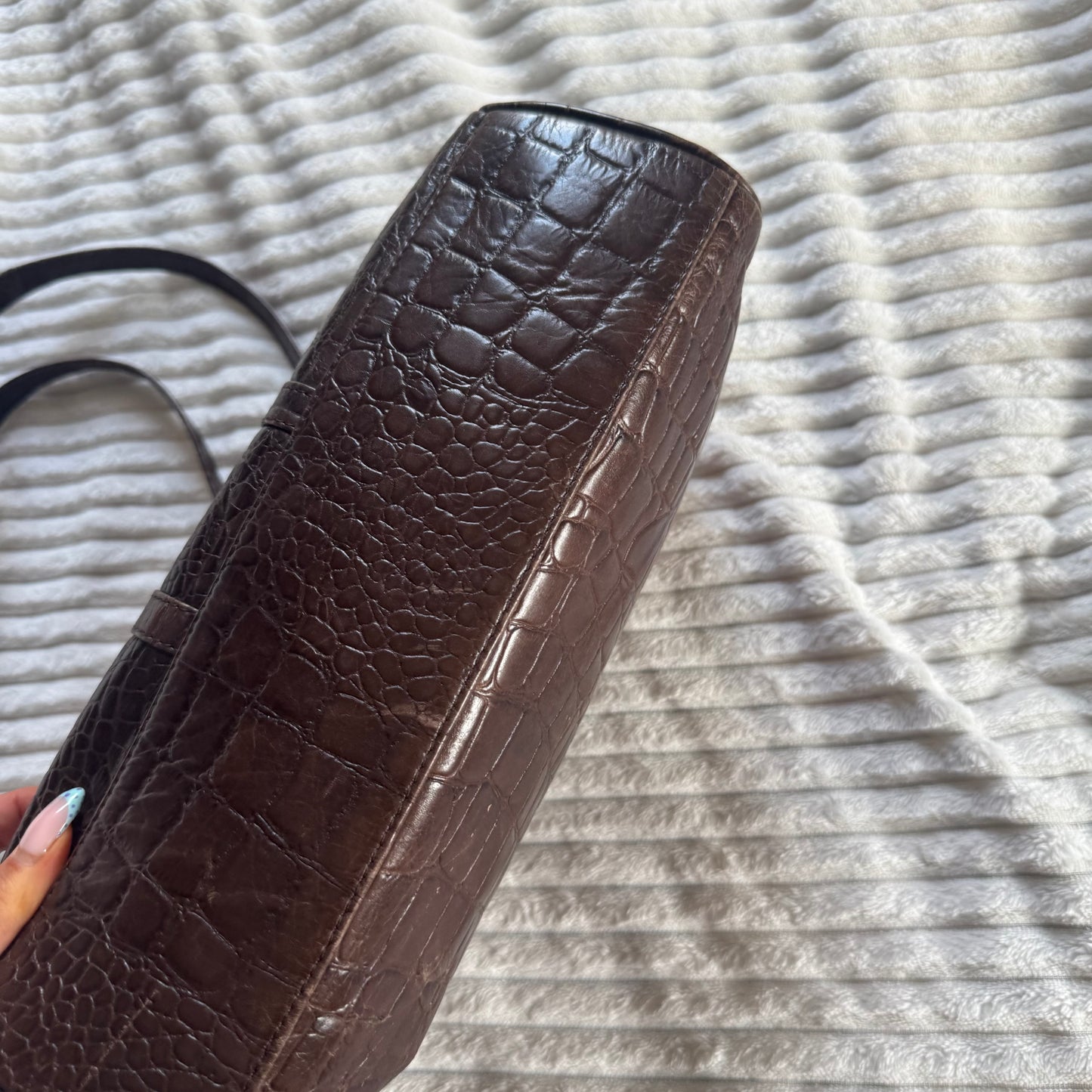 Brown leather bag
