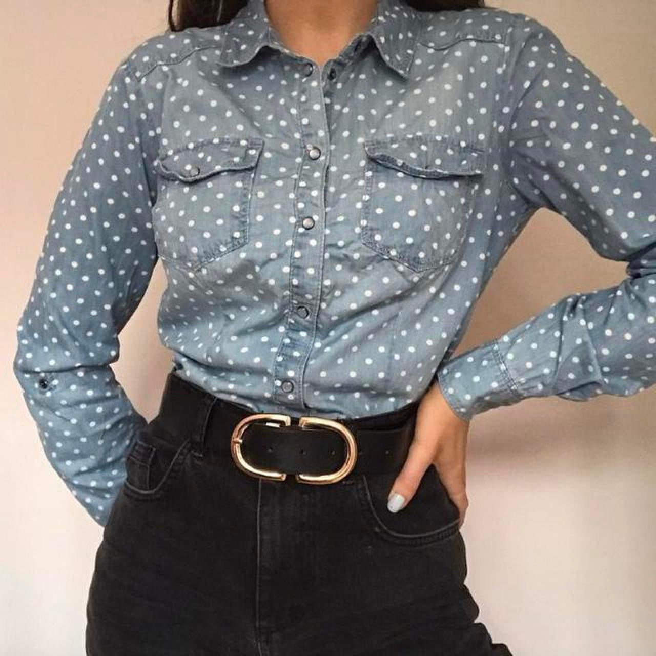 100% cotton polka dot shirt S