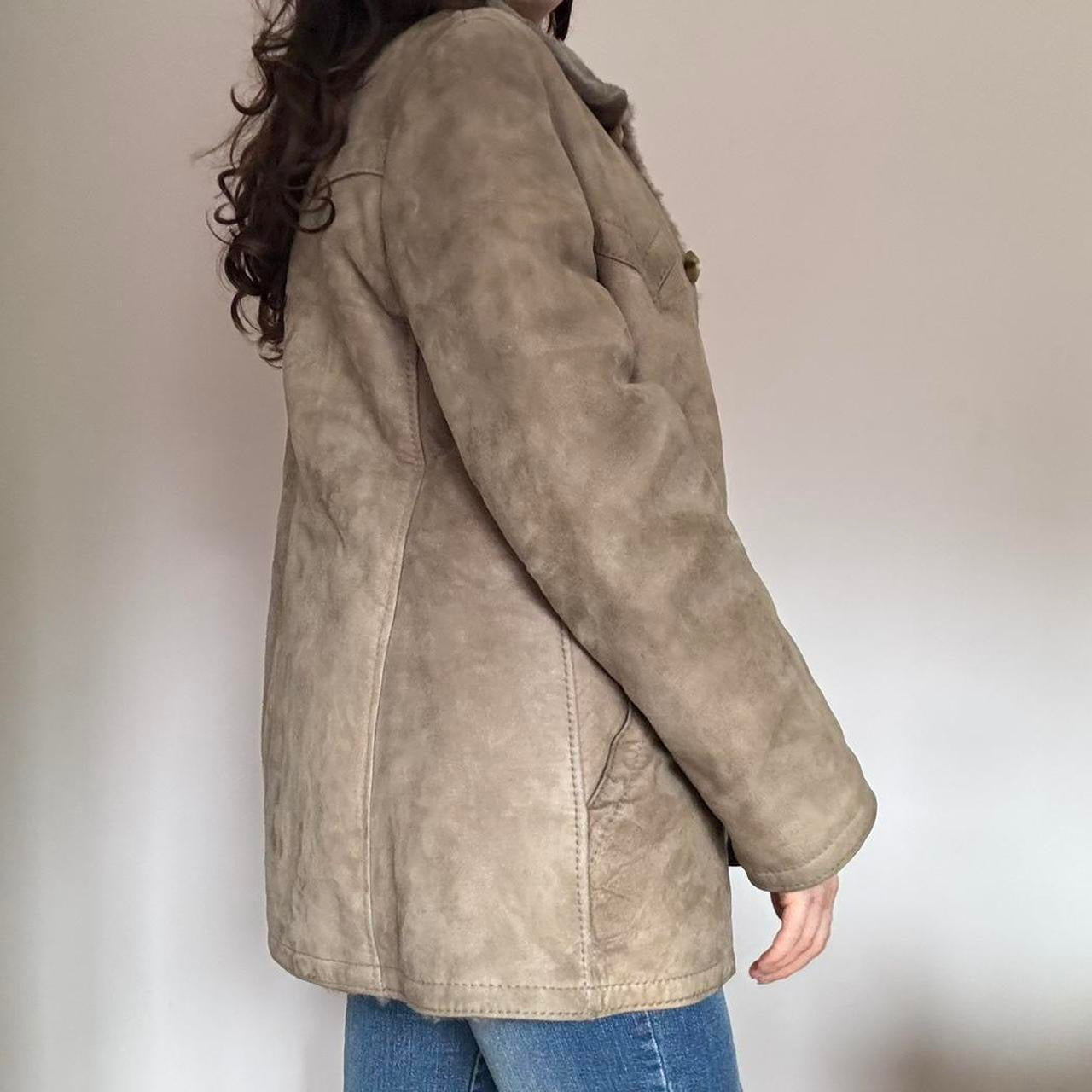 00s brown suede coat M