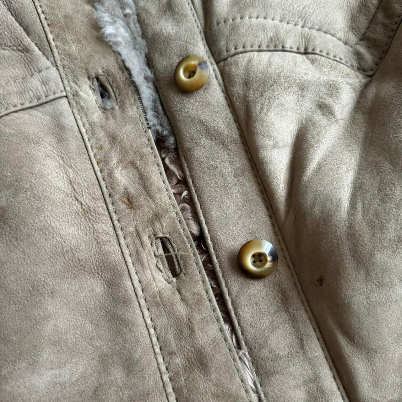 00s brown suede coat M