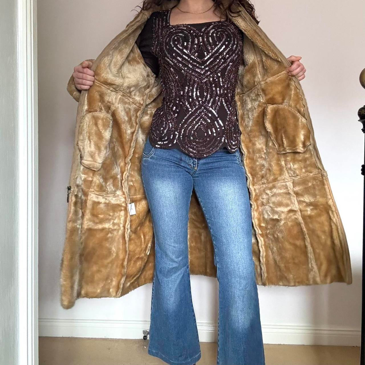 00s tan Afghan coat M