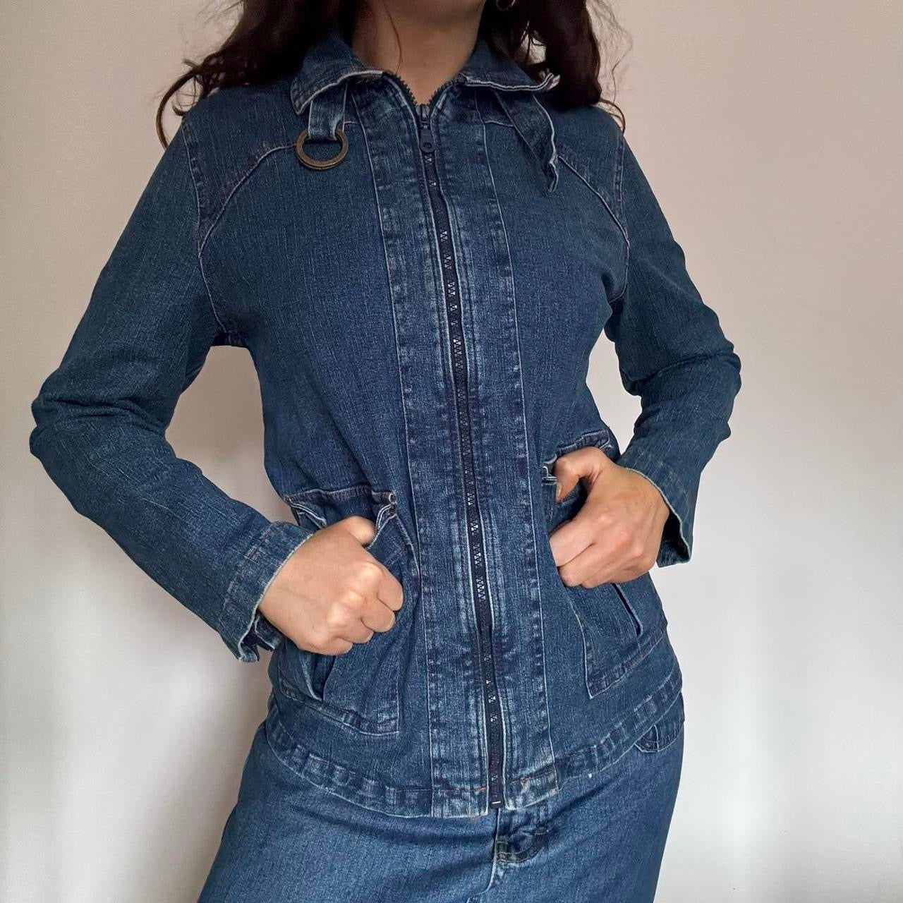 00s denim fitted jacket S