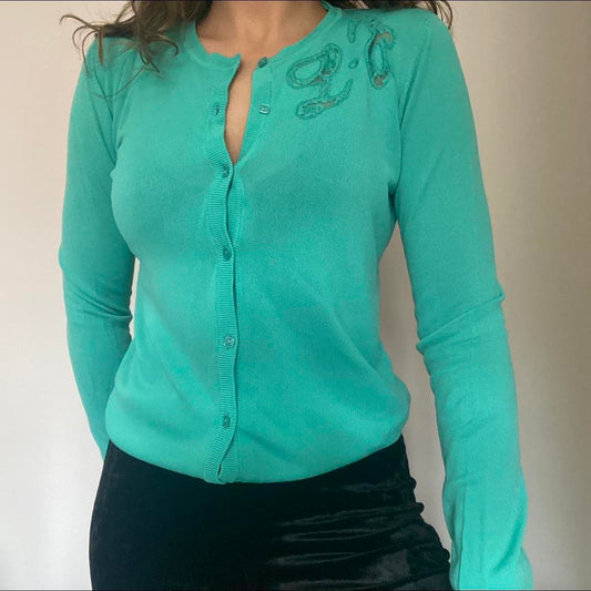 Liu Jo green knit cardigan S