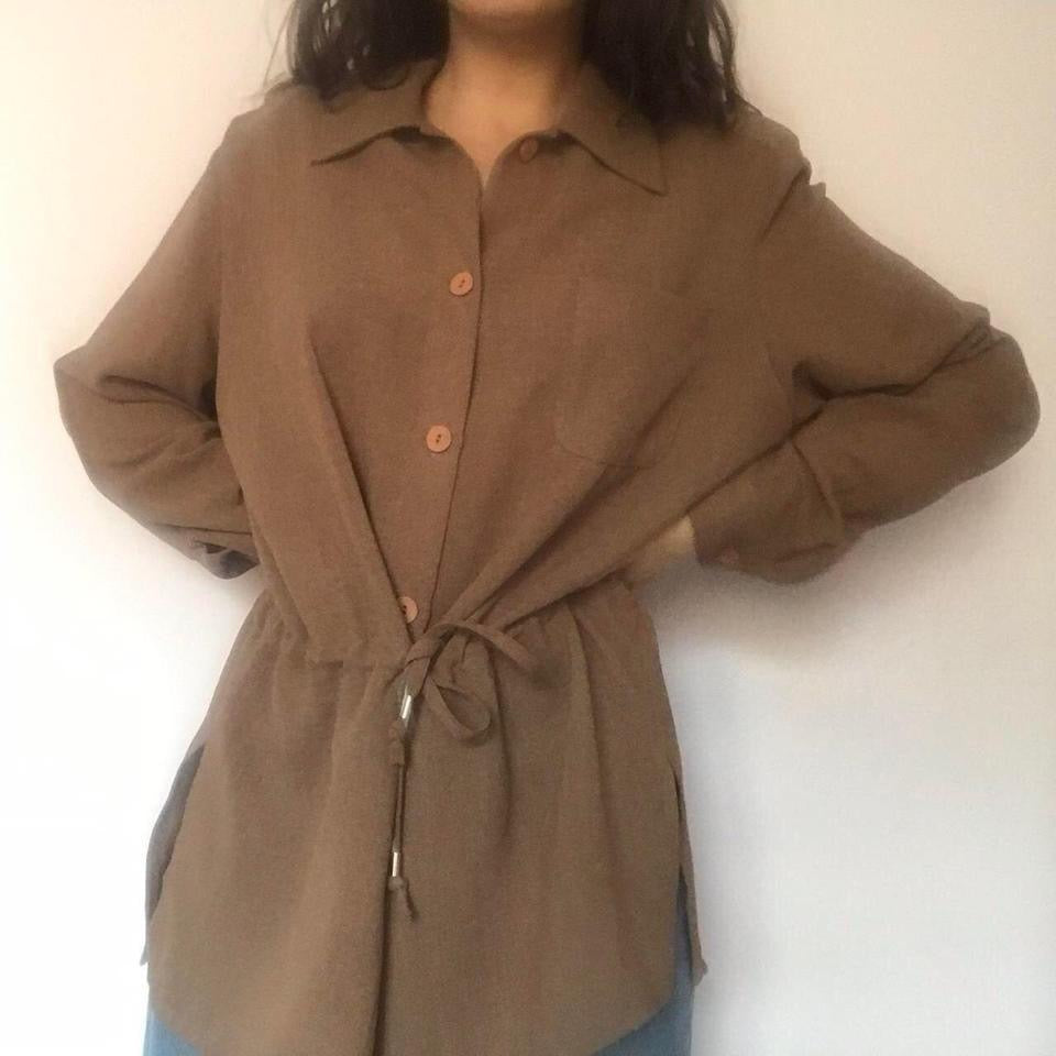 Tunic style brown over shirt M-XL
