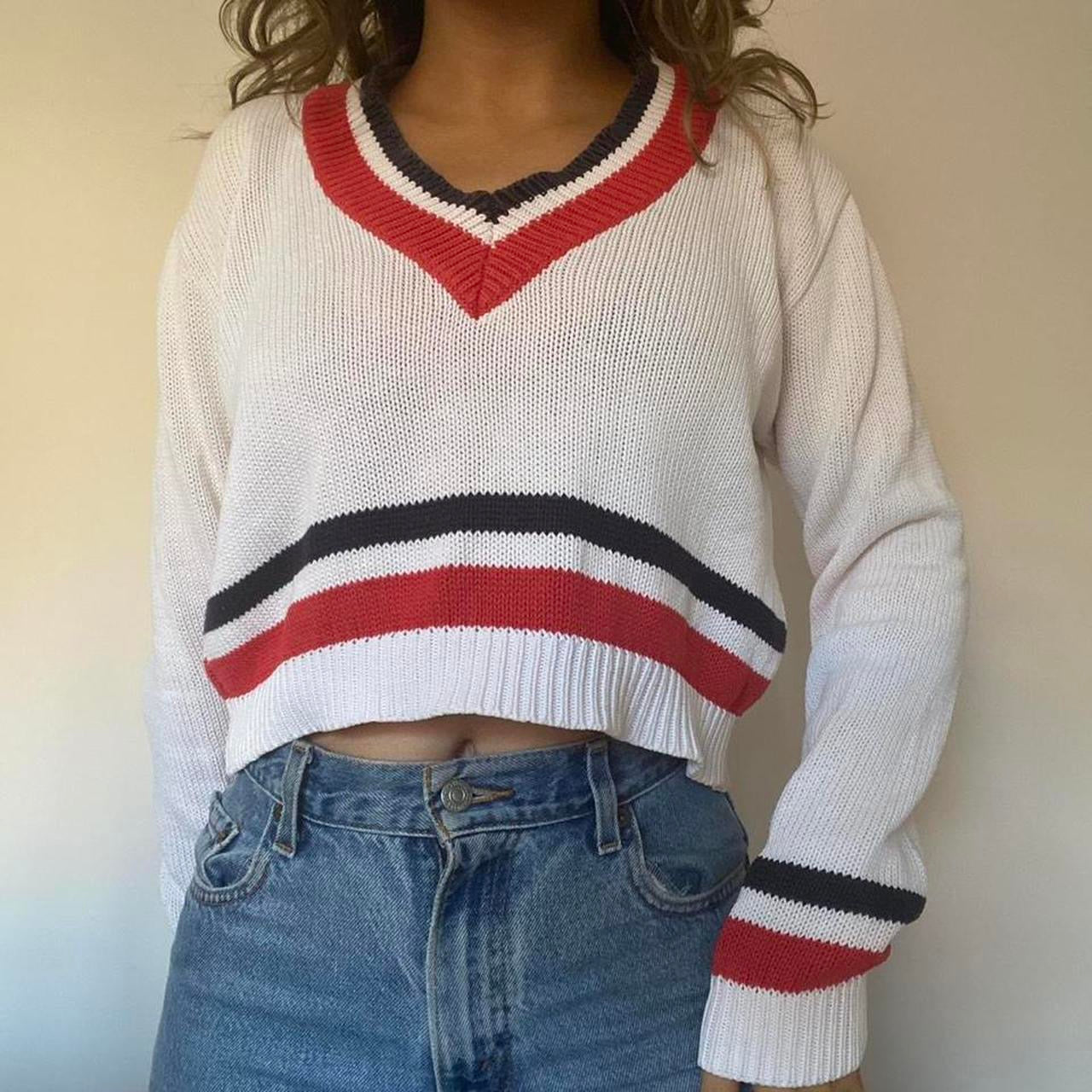 100% cotton white knit jumper M