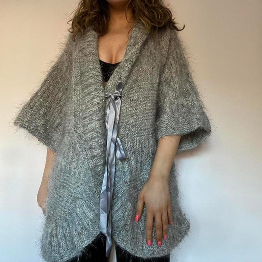 Grey knit cardigan XL