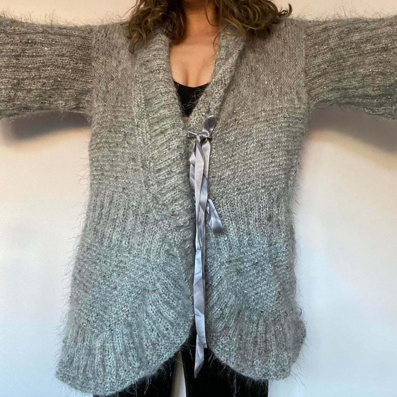Grey knit cardigan XL