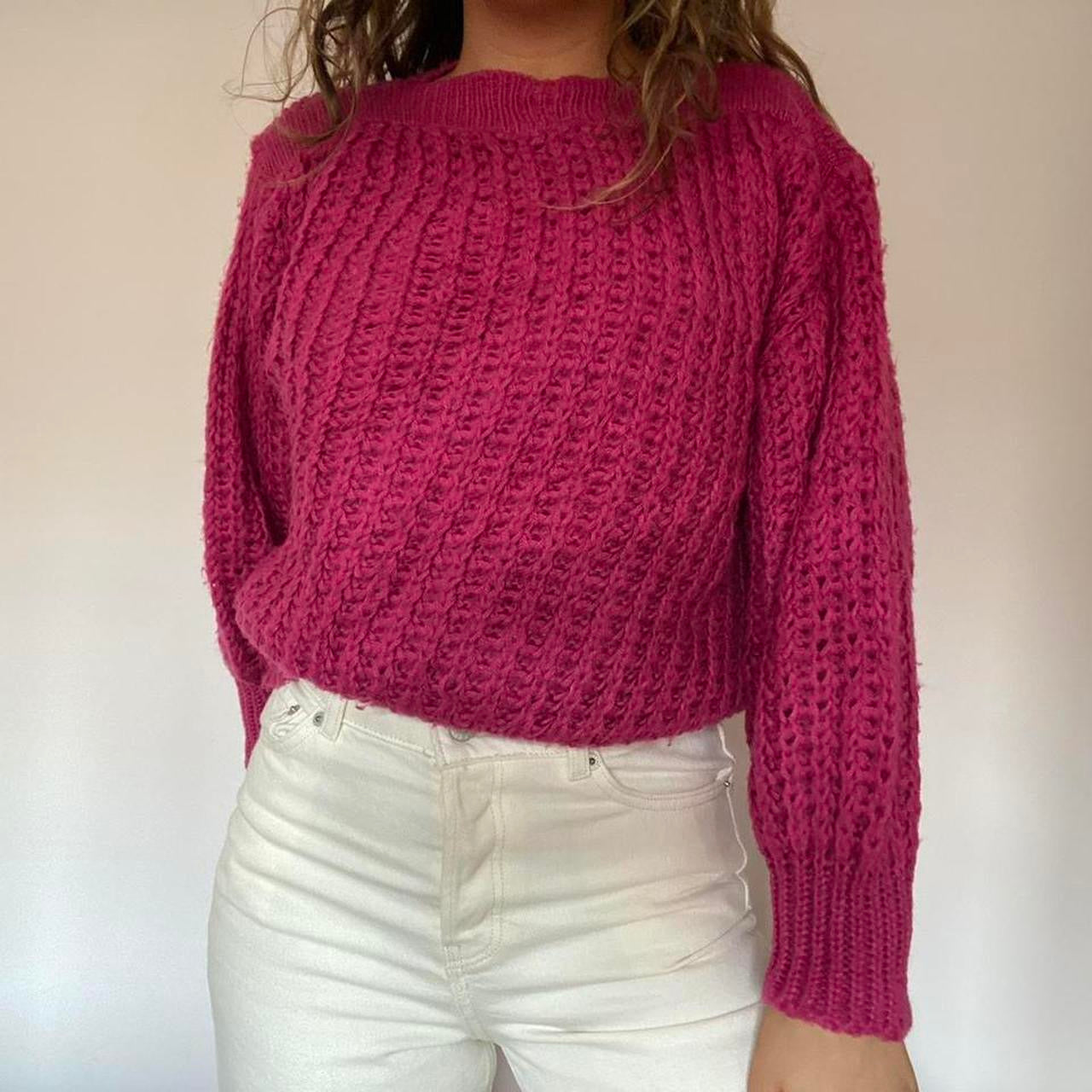 Hot pink knit jumper L